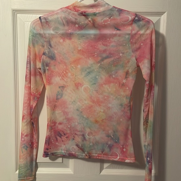 Sheer multicoloured galaxy long sleeve shirt, never worn - Picture 2 of 2